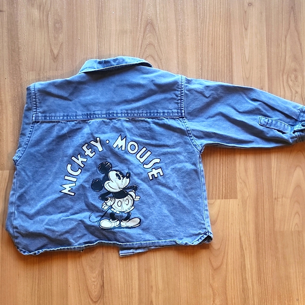 ZARA x Disney Mickey Mouse Denim Cotton Top